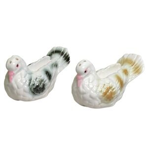 Vintage Ceramic‎ Doves Birds Salt & Pepper Shaker Set Novelty Animal
